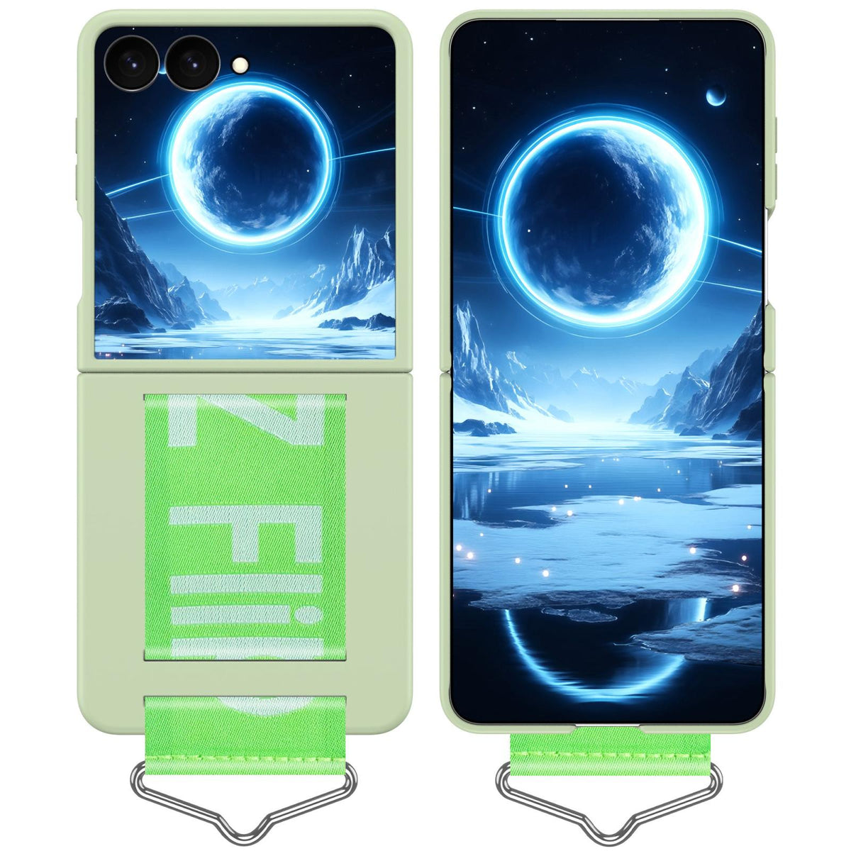 For Galaxy Z Flip8 5G Buckle Wristband PC Phone Case - Light Green - EDA009691302I