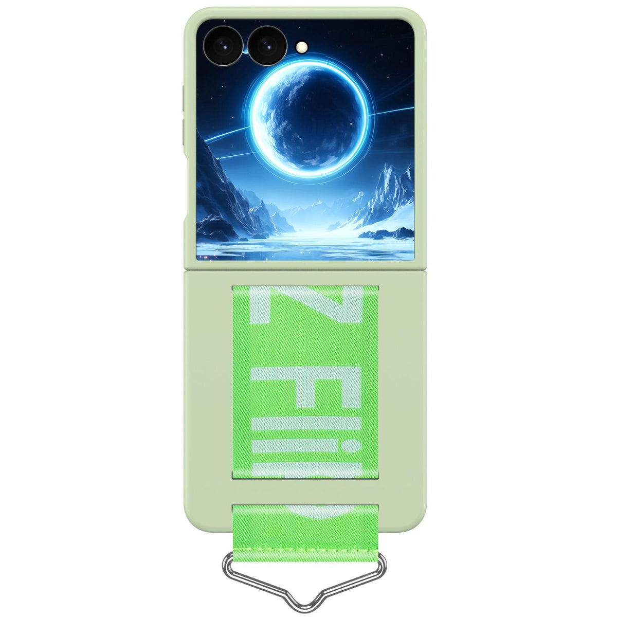 For Galaxy Z Flip8 5G Buckle Wristband PC Phone Case - Light Green - EDA009691302I