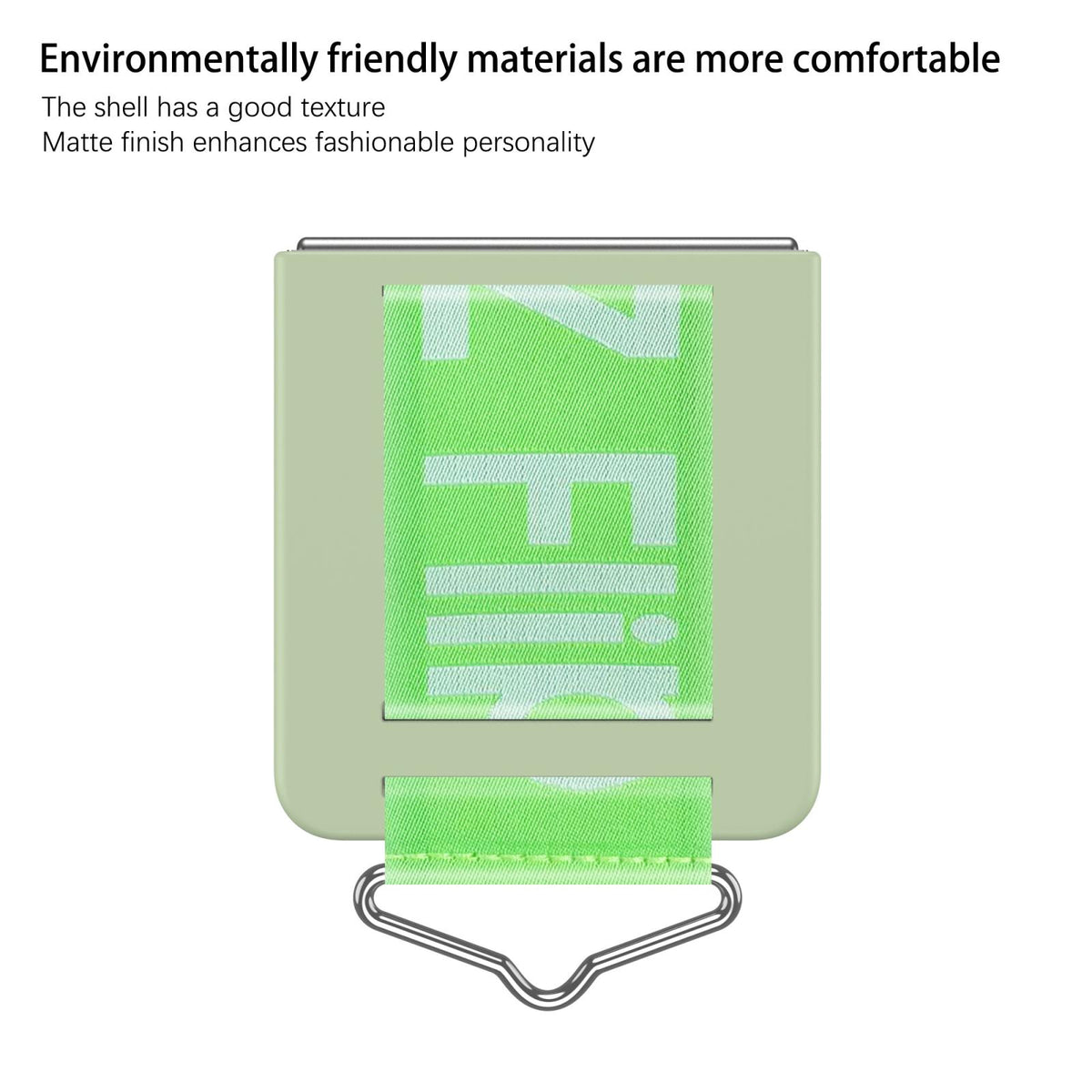 For Galaxy Z Flip8 5G Buckle Wristband PC Phone Case - Light Green - EDA009691302I