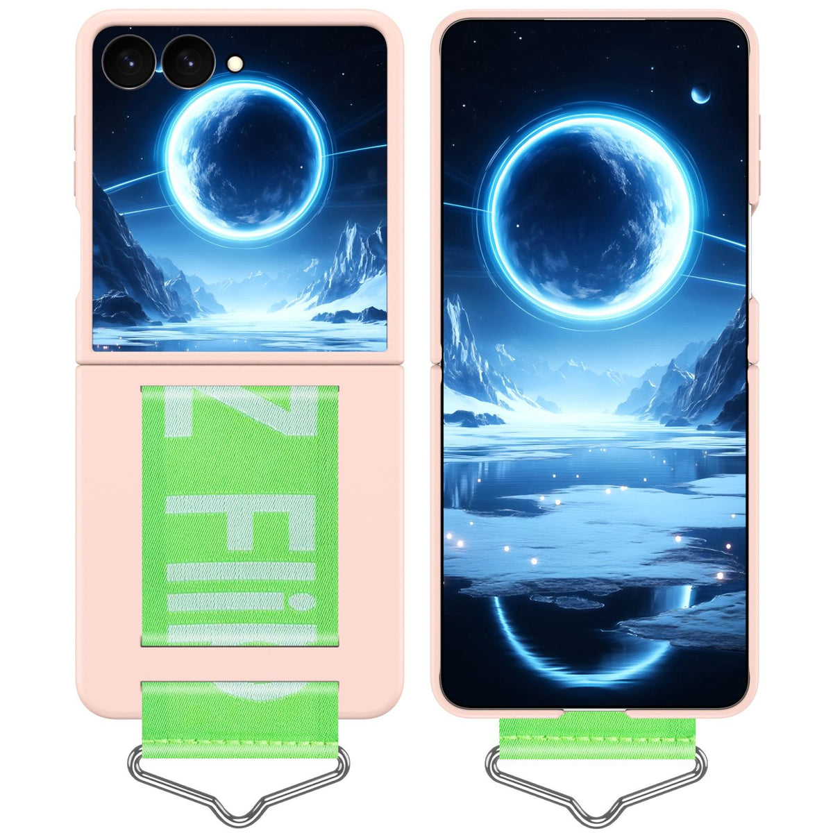 For Galaxy Z Flip8 5G Buckle Wristband PC Phone Case - Pink - EDA009691302J