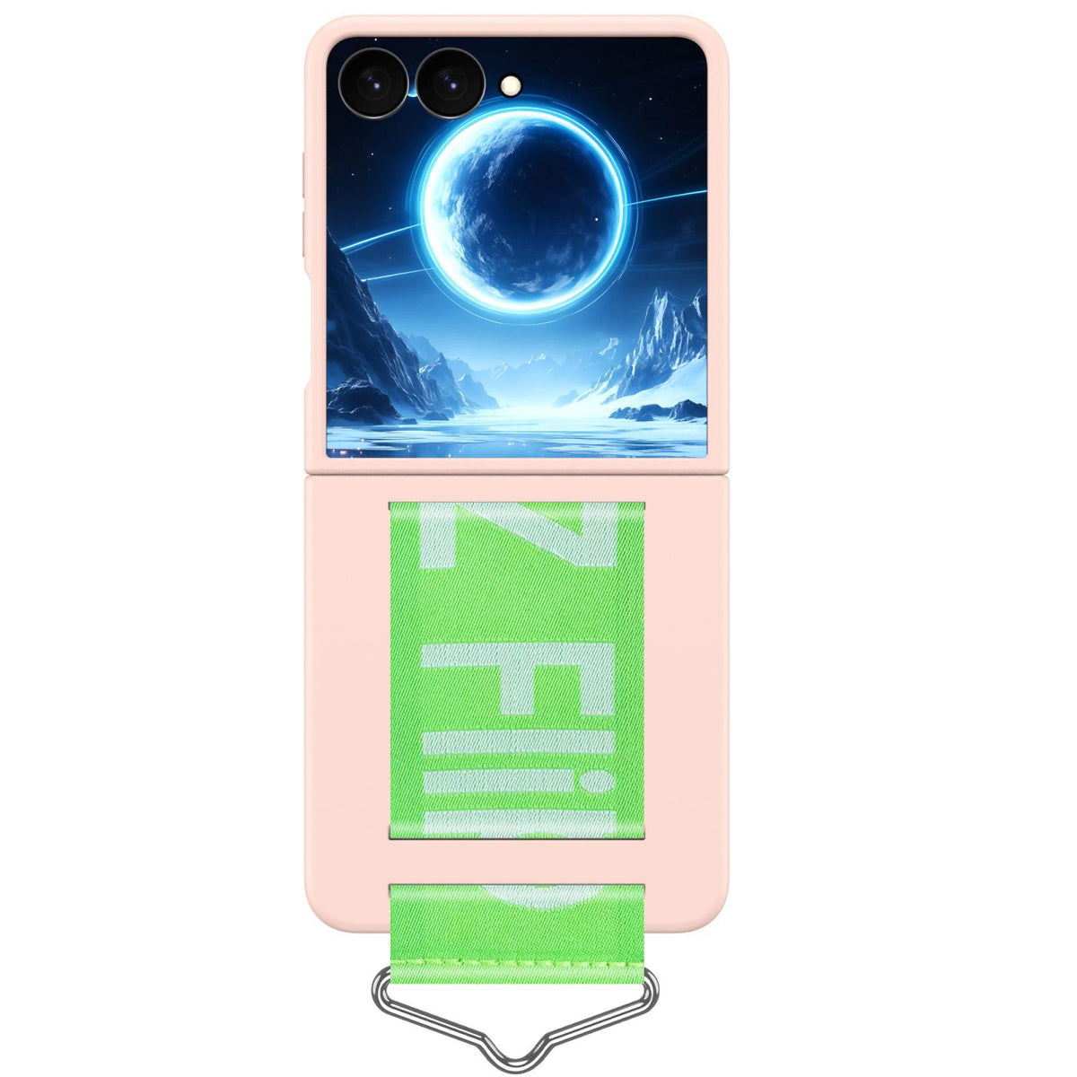 For Galaxy Z Flip8 5G Buckle Wristband PC Phone Case - Pink - EDA009691302J