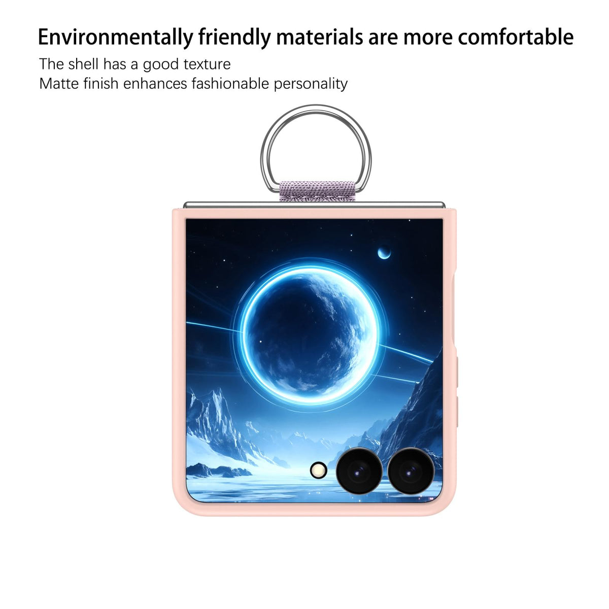 For Galaxy Z Flip8 5G D-Buckle Ring PC Phone Case - Pink - EDA009691401B