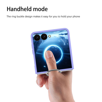 For Galaxy Z Flip8 5G D-Buckle Ring PC Phone Case - Purple - EDA009691401C