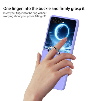 For Galaxy Z Flip8 5G D-Buckle Ring PC Phone Case - Purple - EDA009691401C