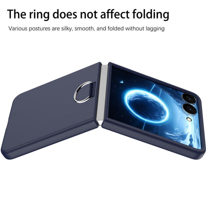 For Galaxy Z Flip8 5G D-Buckle Ring PC Phone Case - Dark Blue - EDA009691401F