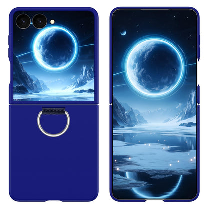 For Galaxy Z Flip8 5G D-Buckle Ring PC Phone Case - Blue - EDA009691401G