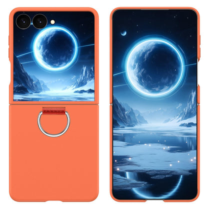 For Galaxy Z Flip8 5G D-Buckle Ring PC Phone Case - Orange - EDA009691401H