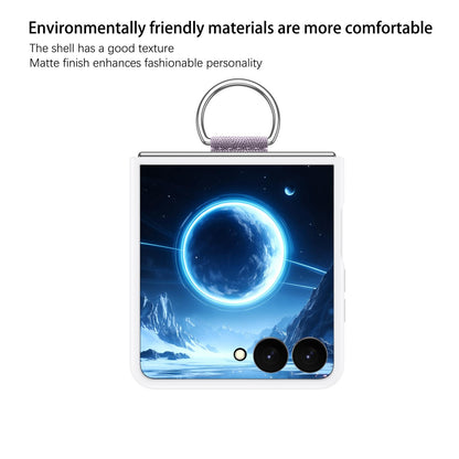 For Galaxy Z Flip7 5G D-Buckle Ring PC Phone Case - White - EDA009691402A