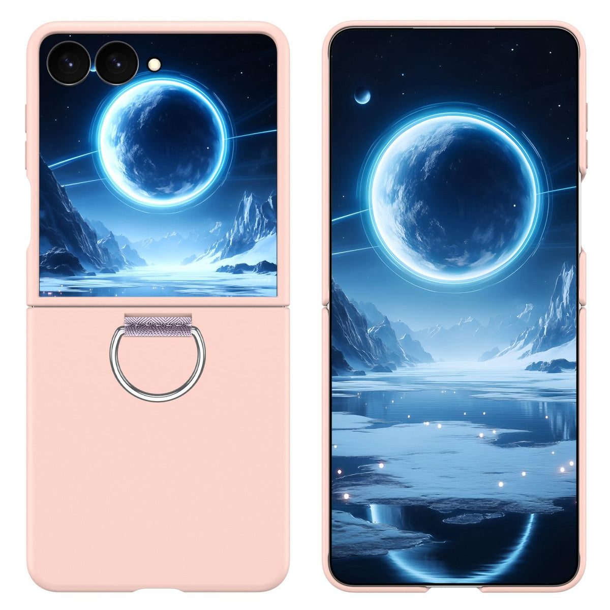 For Galaxy Z Flip7 5G D-Buckle Ring PC Phone Case - Pink - EDA009691402B