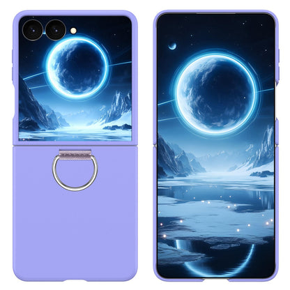 For Galaxy Z Flip7 5G D-Buckle Ring PC Phone Case - Purple - EDA009691402C