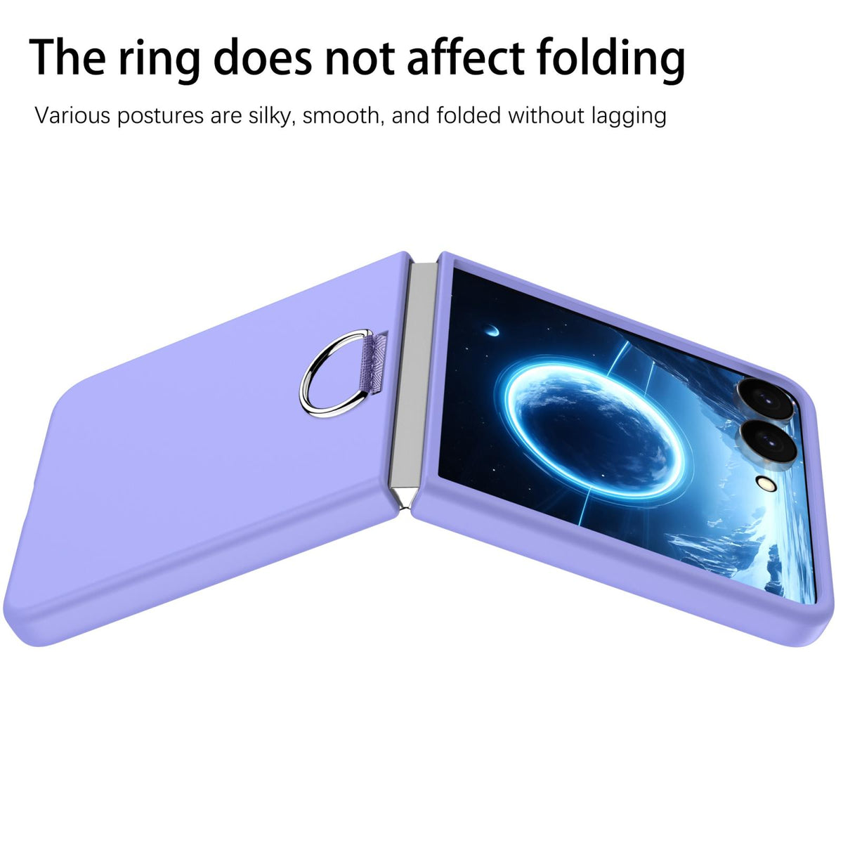 For Galaxy Z Flip7 5G D-Buckle Ring PC Phone Case - Purple - EDA009691402C