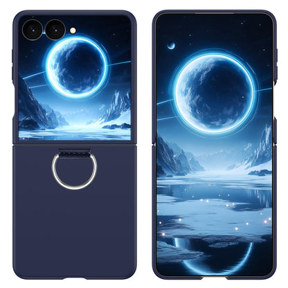For Galaxy Z Flip7 5G D-Buckle Ring PC Phone Case - Dark Blue - EDA009691402F