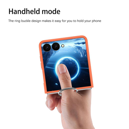 For Galaxy Z Flip7 5G D-Buckle Ring PC Phone Case - Orange - EDA009691402H