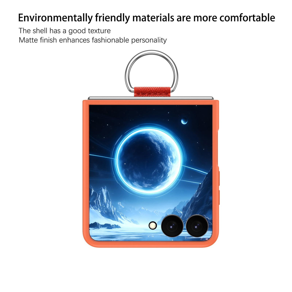 For Galaxy Z Flip7 5G D-Buckle Ring PC Phone Case - Orange - EDA009691402H
