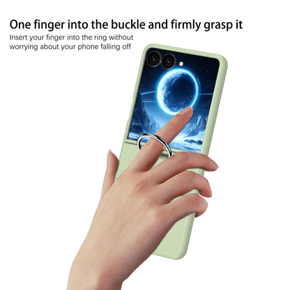 For Galaxy Z Flip7 5G D-Buckle Ring PC Phone Case - Light Green - EDA009691402I