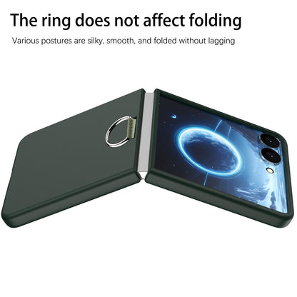For Galaxy Z Flip7 5G D-Buckle Ring PC Phone Case - Dark Green - EDA009691402J