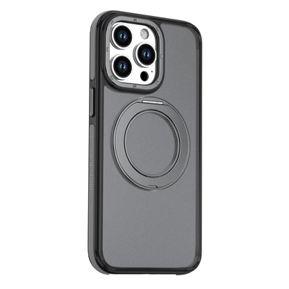 For iPhone 13 Pro Max Dual Color Skin Feel 360 Degree Rotation Holder Magnetic Phone Case - Grey - EDA009691516C