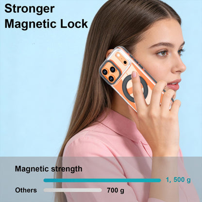 For iPhone 17 Pro Max Dual Color Clear 360 Degree Rotation Holder Magnetic Phone Case - Black - EDA009691602C
