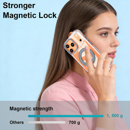 For iPhone 17 Pro Max Dual Color Clear 360 Degree Rotation Holder Magnetic Phone Case - Grey - EDA009691602D