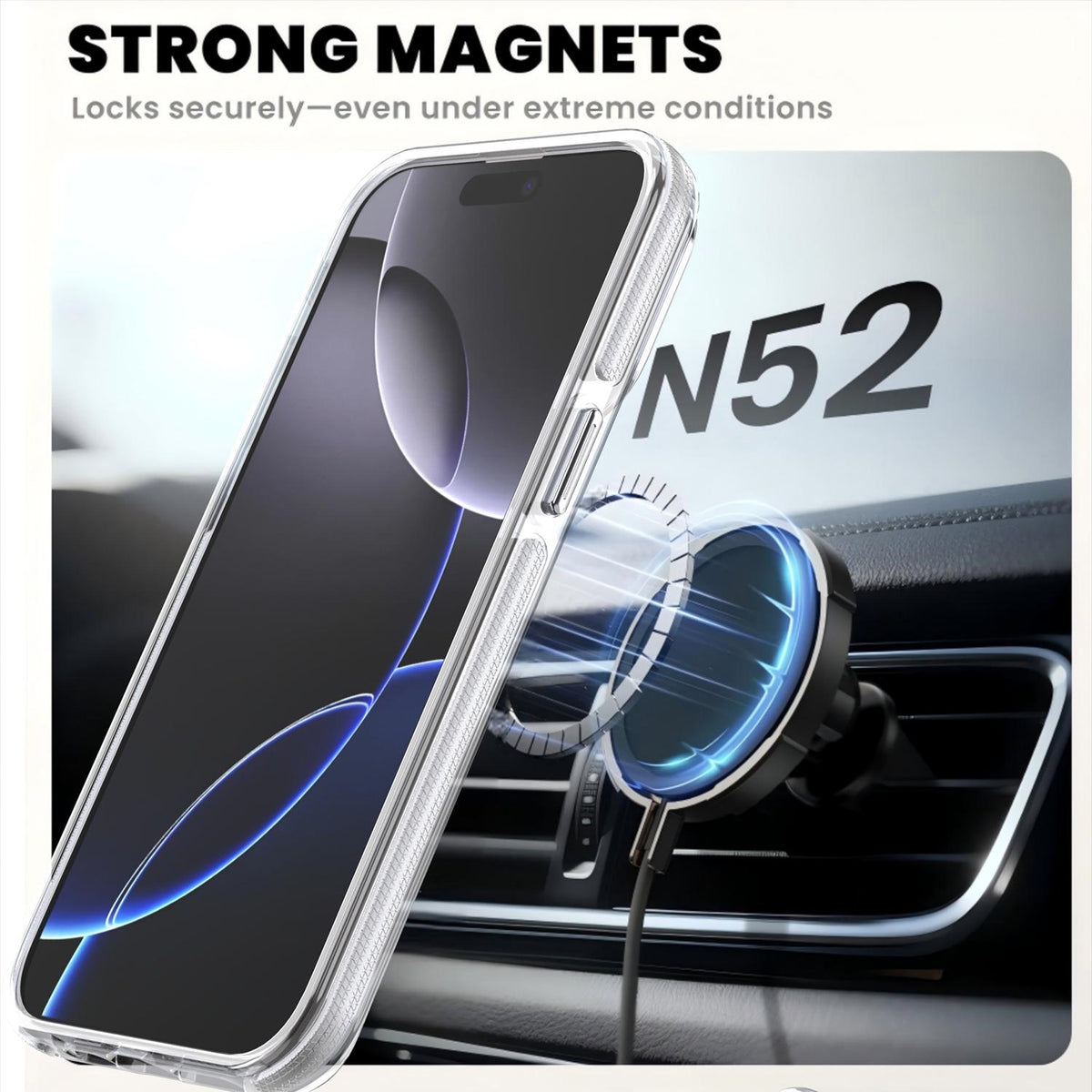 For iPhone 14 Pro Dual Color Clear 360 Degree Rotation Holder Magnetic Phone Case - White - EDA009691614A