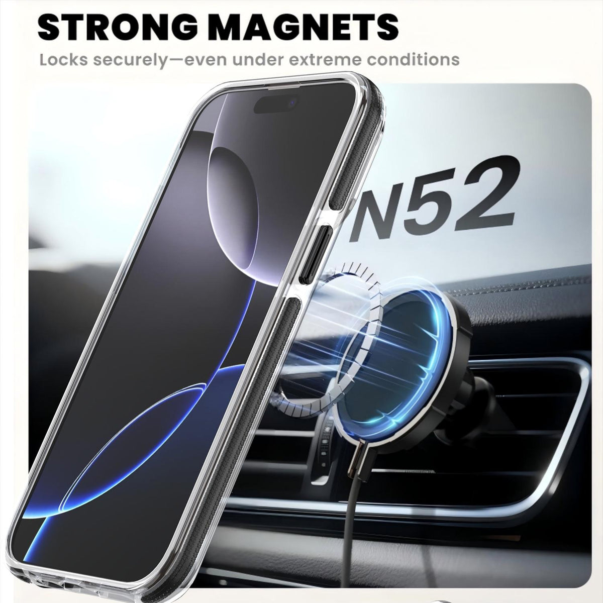 For iPhone 14 Pro Dual Color Clear 360 Degree Rotation Holder Magnetic Phone Case - Black - EDA009691614C