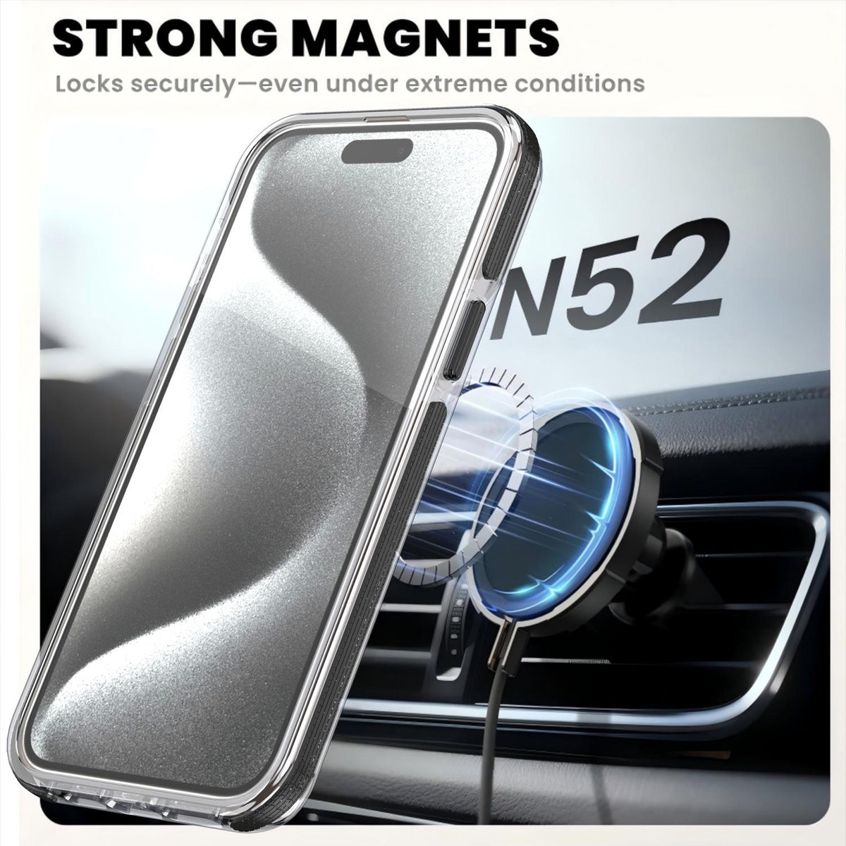 For iPhone 13 Pro Dual Color Clear 360 Degree Rotation Holder Magnetic Phone Case - Black - EDA009691617C