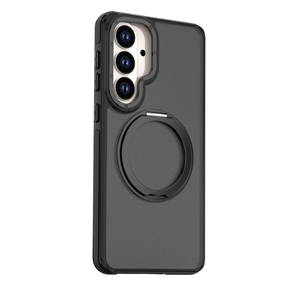For Galaxy S26+ 5G Dual Color Skin Feel 360 Degree Rotation Holder Magnetic Phone Case - Black - EDA009691702B