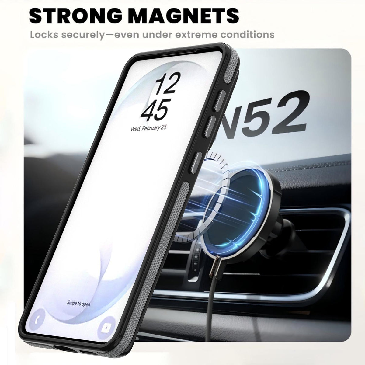 For Galaxy S26+ 5G Dual Color Skin Feel 360 Degree Rotation Holder Magnetic Phone Case - Grey - EDA009691702C