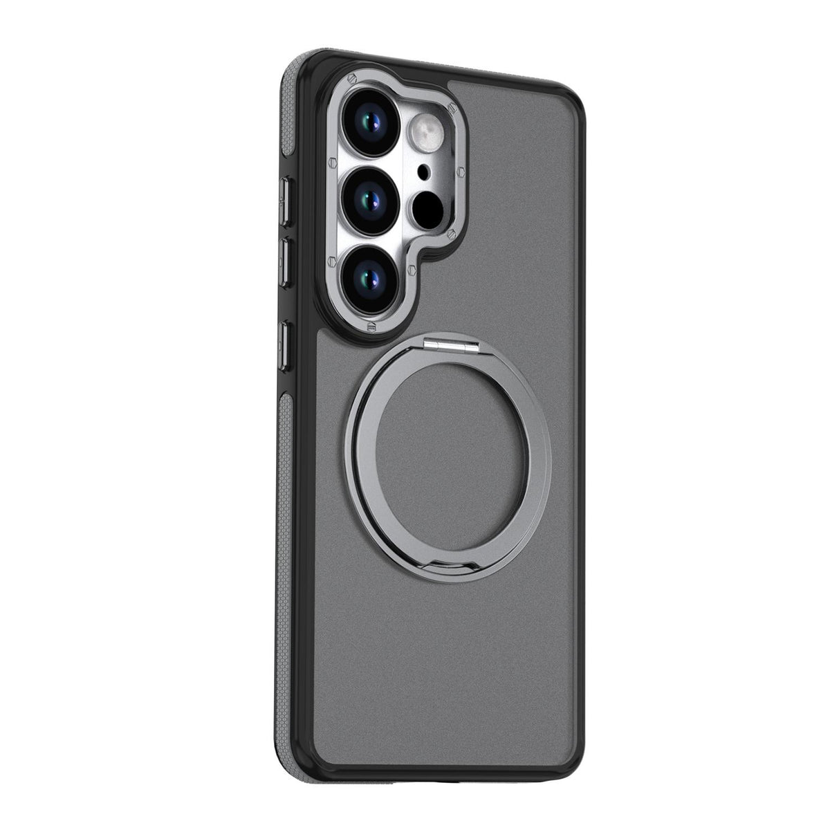 For Galaxy S24 Ultra 5G Dual Color Skin Feel 360 Degree Rotation Holder Magnetic Phone Case - Grey - EDA009691707C