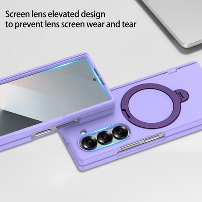 For Galaxy Z Fold6 Hinge 360 Rotation Magnetic Holder PC Phone Case, No Film - Purple - EDA009691803C