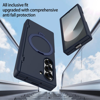 For Galaxy Z Fold6 Hinge 360 Rotation Magnetic Holder PC Phone Case, No Film - Dark Blue - EDA009691803D