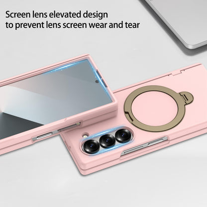For Galaxy Z Fold6 Hinge 360 Rotation Magnetic Holder Integrated Film PC Phone Case - Pink - EDA009692003E
