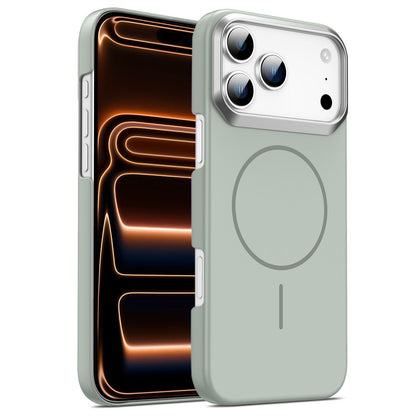 For iPhone 18 Pro / 17 Pro Gold Armor PC Thin Circle MagSafe Shockproof Phone Case - Titanium Gray - EDA009692701C