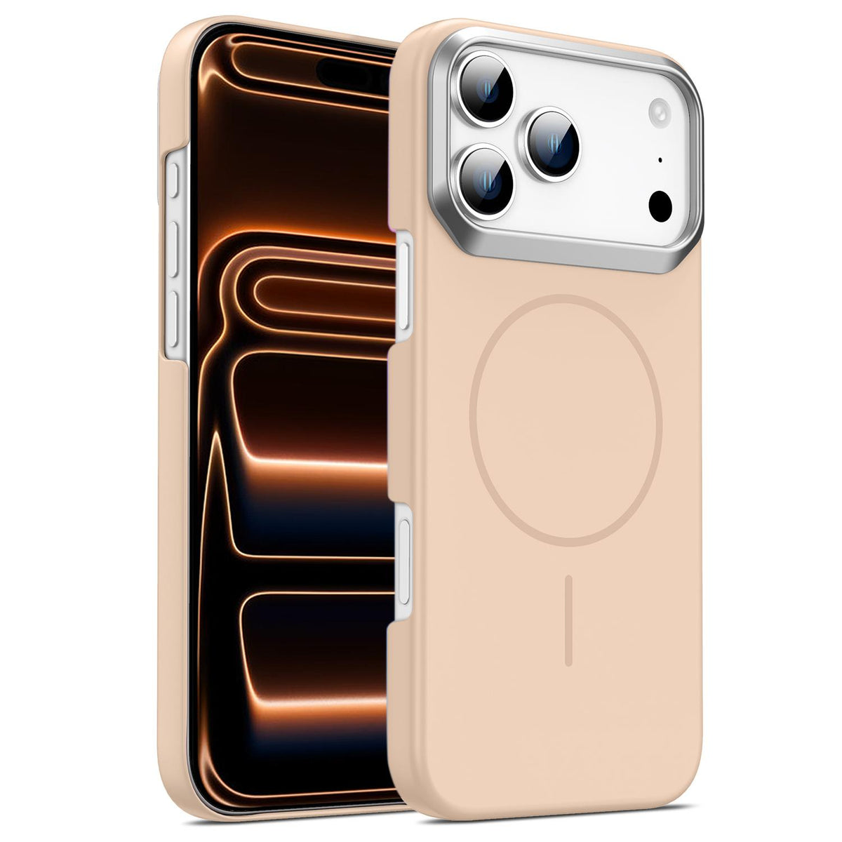 For iPhone 18 Pro / 17 Pro Gold Armor PC Thin Circle MagSafe Shockproof Phone Case - Desert Gold - EDA009692701D