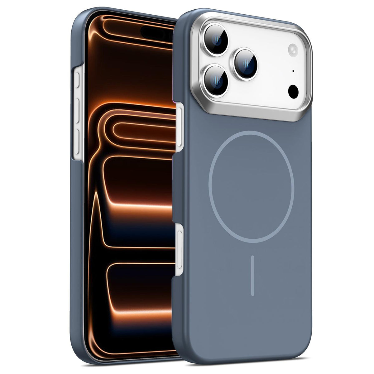For iPhone 18 Pro / 17 Pro Gold Armor PC Thin Circle MagSafe Shockproof Phone Case - Carbon Grey - EDA009692701H