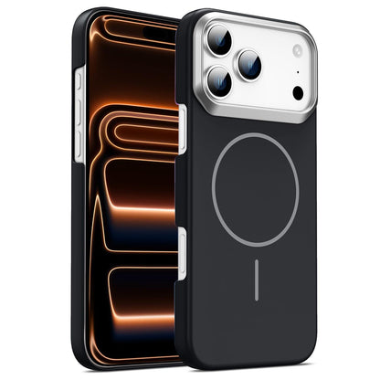 For iPhone 18 Pro / 17 Pro Gold Armor PC Thin Circle MagSafe Shockproof Phone Case - Black - EDA009692701I