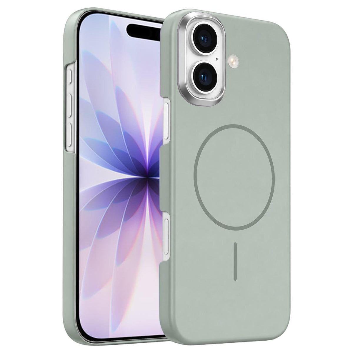 For iPhone 17 Gold Armor PC Thin Circle MagSafe Shockproof Phone Case - Titanium Gray - EDA009692702C