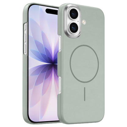 For iPhone 17 Gold Armor PC Thin Circle MagSafe Shockproof Phone Case - Titanium Gray - EDA009692702C