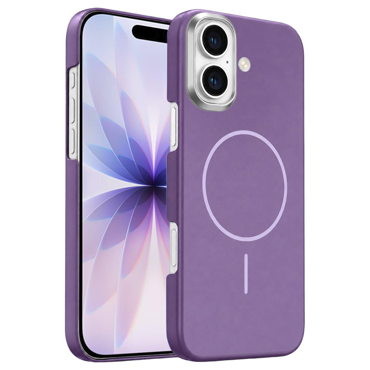 For iPhone 17 Gold Armor PC Thin Circle MagSafe Shockproof Phone Case - Purple - EDA009692702F