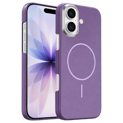 For iPhone 17 Gold Armor PC Thin Circle MagSafe Shockproof Phone Case - Purple - EDA009692702F