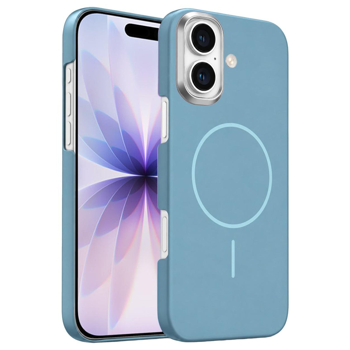 For iPhone 17 Gold Armor PC Thin Circle MagSafe Shockproof Phone Case - Ocean Blue - EDA009692702G