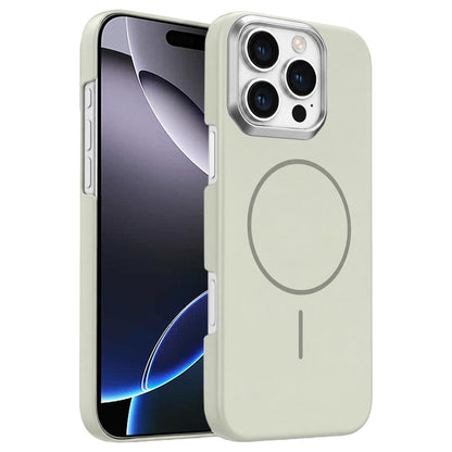 For iPhone 16 Pro Max Gold Armor PC Thin Circle MagSafe Shockproof Phone Case - Summit Stone - EDA009692703B