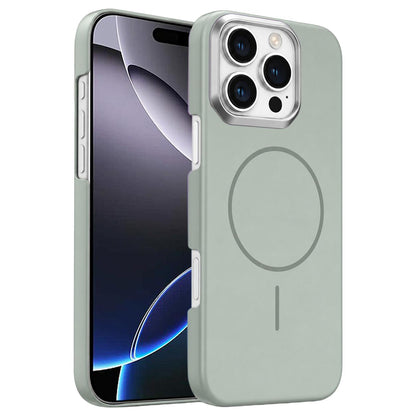 For iPhone 16 Pro Max Gold Armor PC Thin Circle MagSafe Shockproof Phone Case - Titanium Gray - EDA009692703C