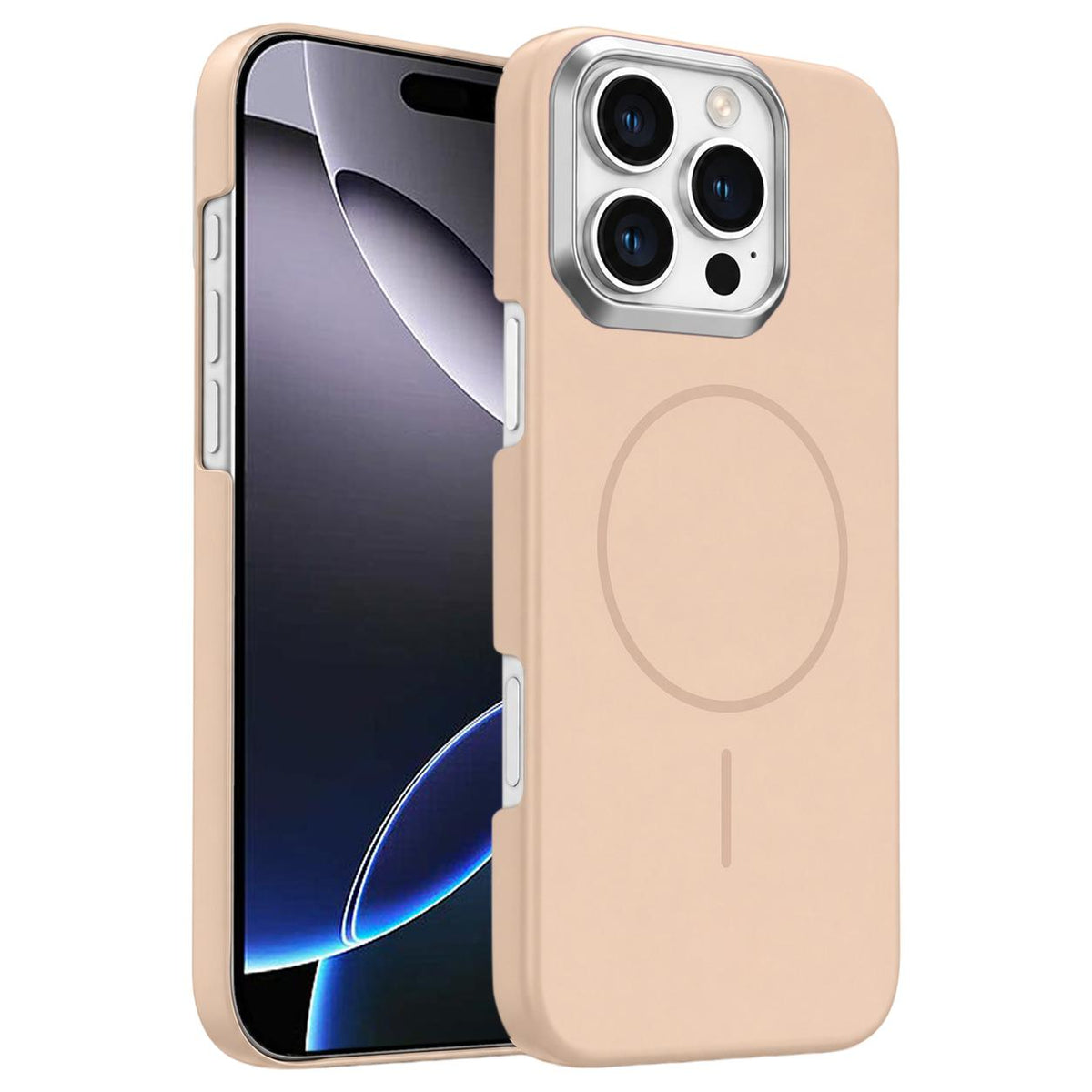 For iPhone 16 Pro Max Gold Armor PC Thin Circle MagSafe Shockproof Phone Case - Desert Gold - EDA009692703D