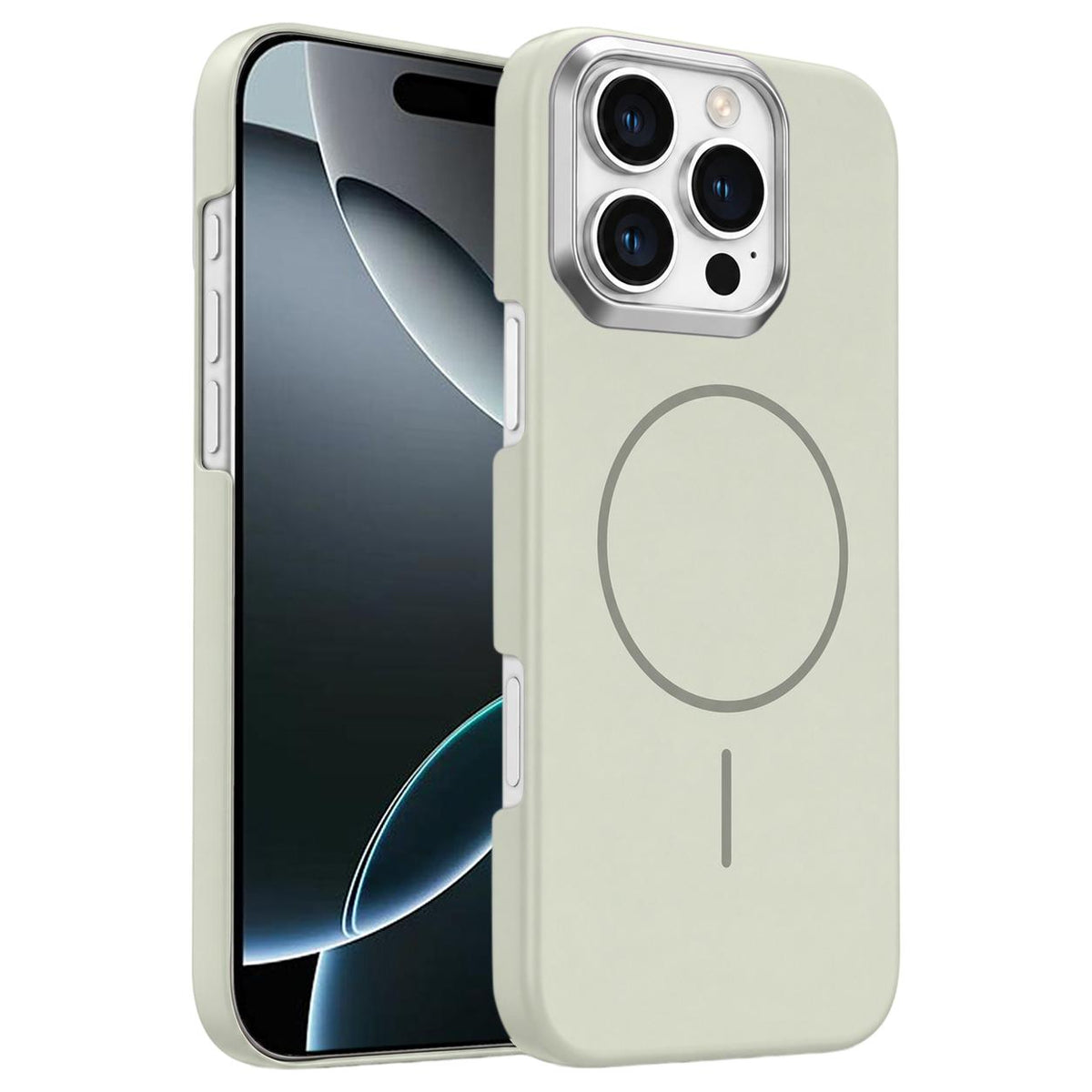 For iPhone 16 Pro Gold Armor PC Thin Circle MagSafe Shockproof Phone Case - Summit Stone - EDA009692704B