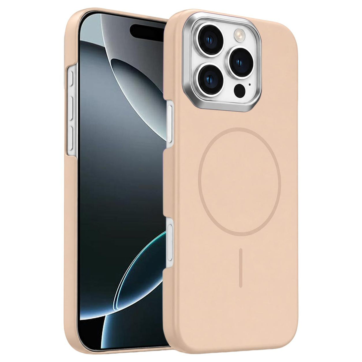 For iPhone 16 Pro Gold Armor PC Thin Circle MagSafe Shockproof Phone Case - Desert Gold - EDA009692704D
