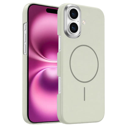 For iPhone 16 Plus Gold Armor PC Thin Circle MagSafe Shockproof Phone Case - Summit Stone - EDA009692705B