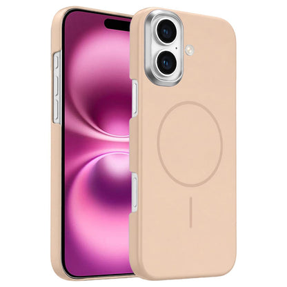 For iPhone 16 Plus Gold Armor PC Thin Circle MagSafe Shockproof Phone Case - Desert Gold - EDA009692705D