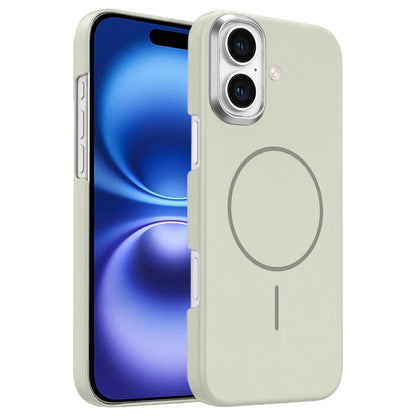 For iPhone 16 Gold Armor PC Thin Circle MagSafe Shockproof Phone Case - Summit Stone - EDA009692706B