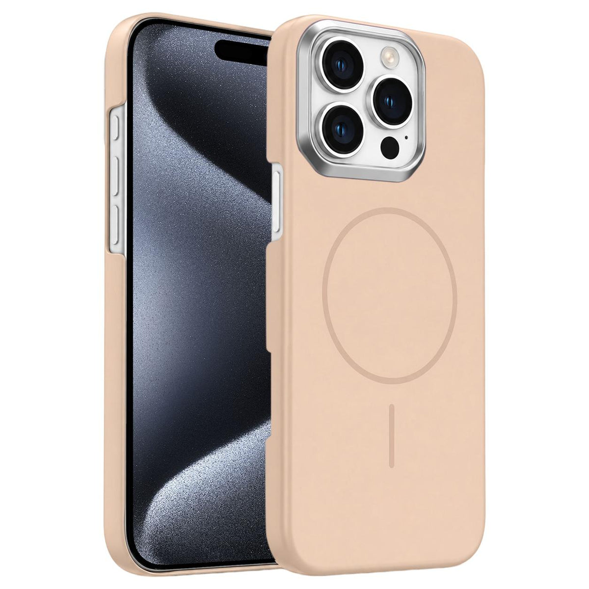 For iPhone 15 Pro Max Gold Armor PC Thin Circle MagSafe Shockproof Phone Case - Desert Gold - EDA009692707D